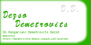 dezso demetrovits business card