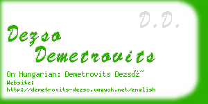 dezso demetrovits business card